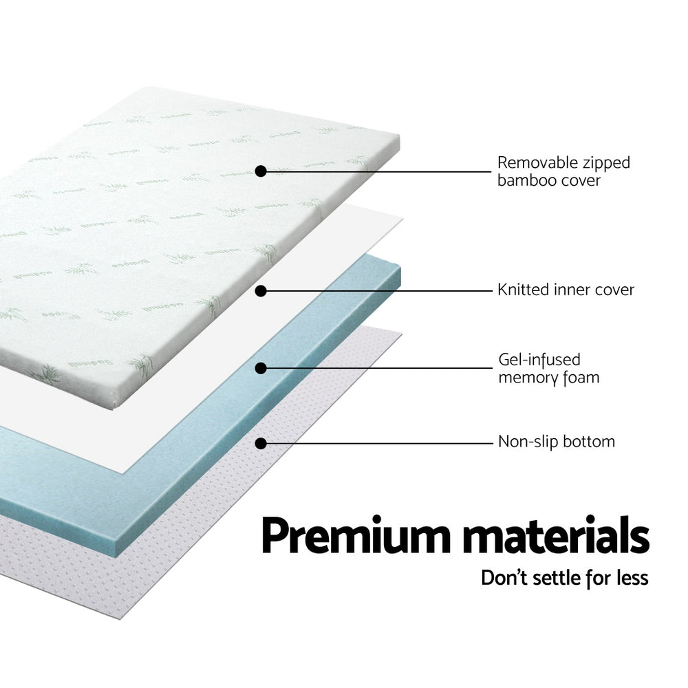 Mattress Toppers: Giselle Bedding Memory Foam Mattress Topper Cool Gel 5cm Queen