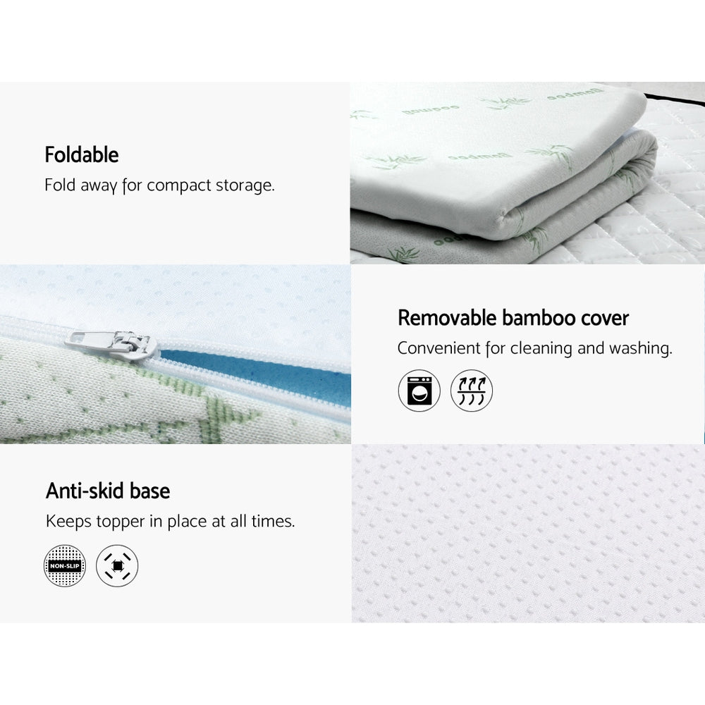 Mattress Toppers: Giselle Bedding Memory Foam Mattress Topper Cool Gel 5cm Queen