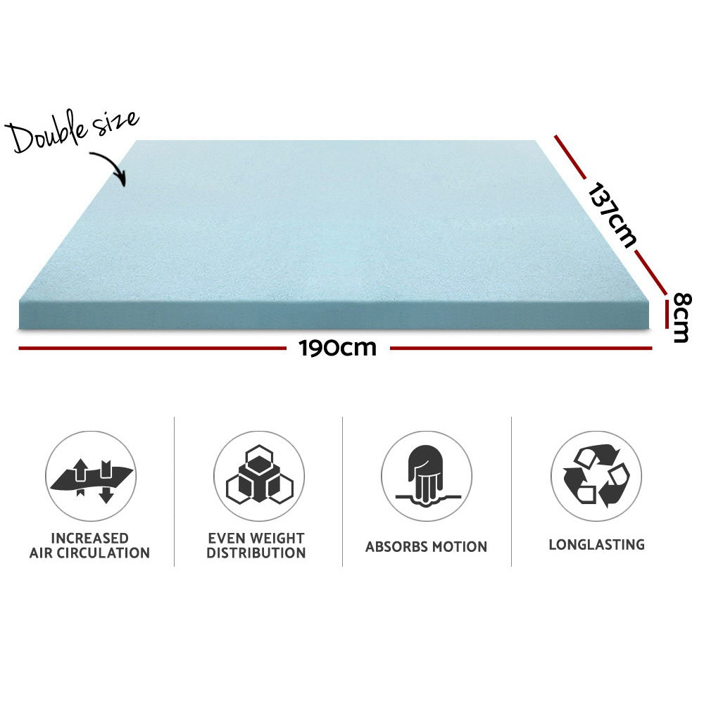 Mattress Toppers: Giselle Bedding Memory Foam Mattress Topper Cool Gel 8cm Double