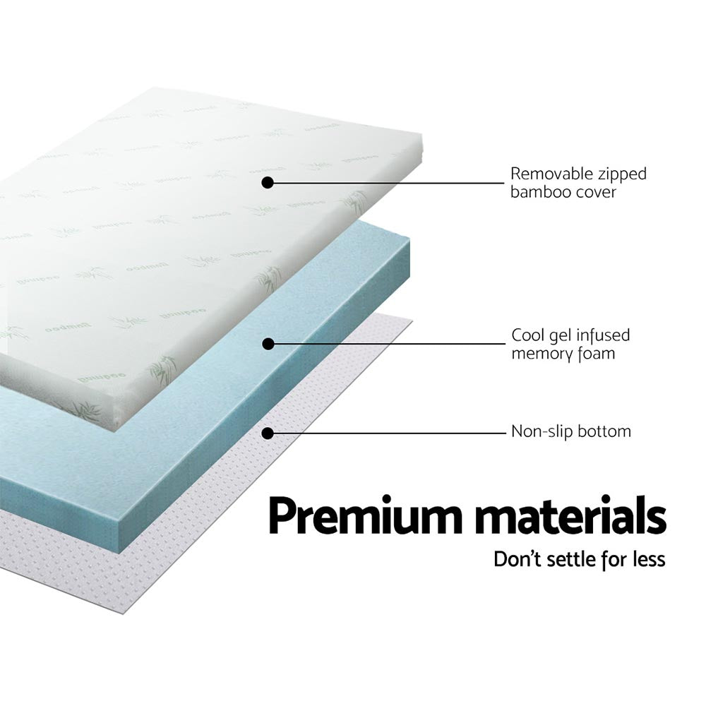 Mattress Toppers: Giselle Bedding Memory Foam Mattress Topper Cool Gel 8cm Double
