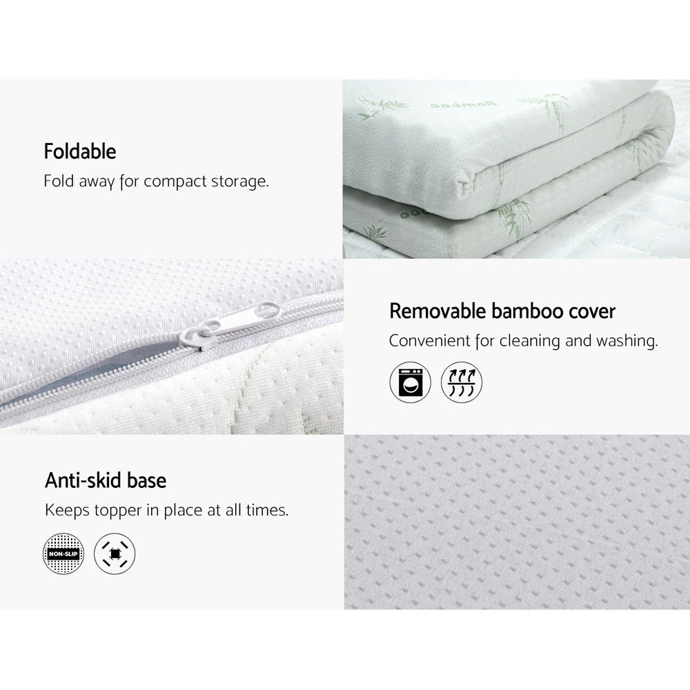 Mattress Toppers: Giselle Bedding Memory Foam Mattress Topper Cool Gel 8cm Double
