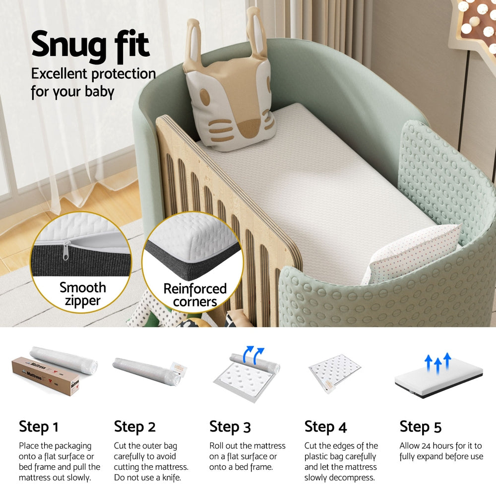 Kid's Beds & Bed Frames: 13cm Giselle Baby Cot Mattress Gel Foam