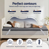 Giselle 8cm Memory Foam Mattress Topper Gel Dual Layer Foam Bamboo Single