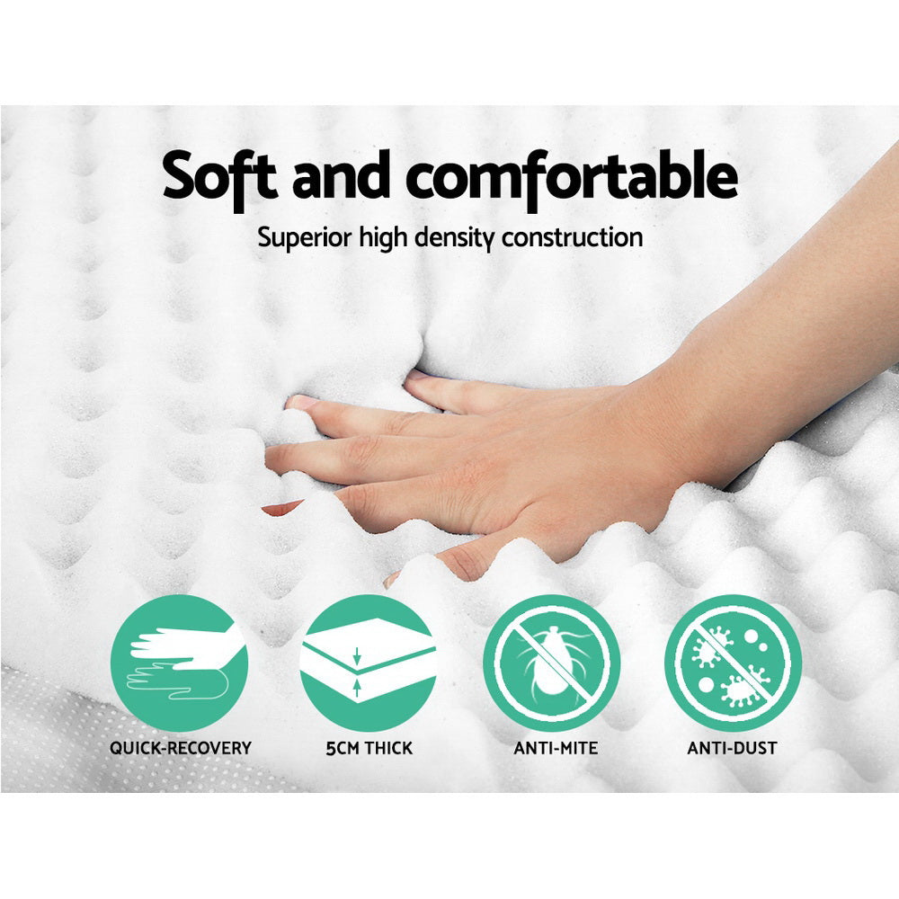 Mattress Toppers: Giselle Bedding Memory Foam Mattress Topper Egg Crate 5cm Queen