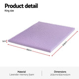 Mattress Toppers: Giselle 5cm Memory Foam Mattress Topper Lavender Infused Egg Crate Pad Mat King