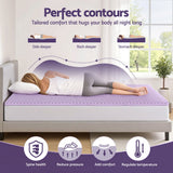 Mattress Toppers: Giselle 5cm Memory Foam Mattress Topper Lavender Infused Egg Crate Pad Mat King