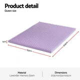 Mattress Toppers: Giselle 5cm Memory Foam Mattress Topper Lavender Infused Egg Crate Pad Mat Queen