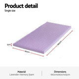 Mattress Toppers: Giselle 5cm Memory Foam Mattress Topper Lavender Infused Egg Crate Pad Mat Single