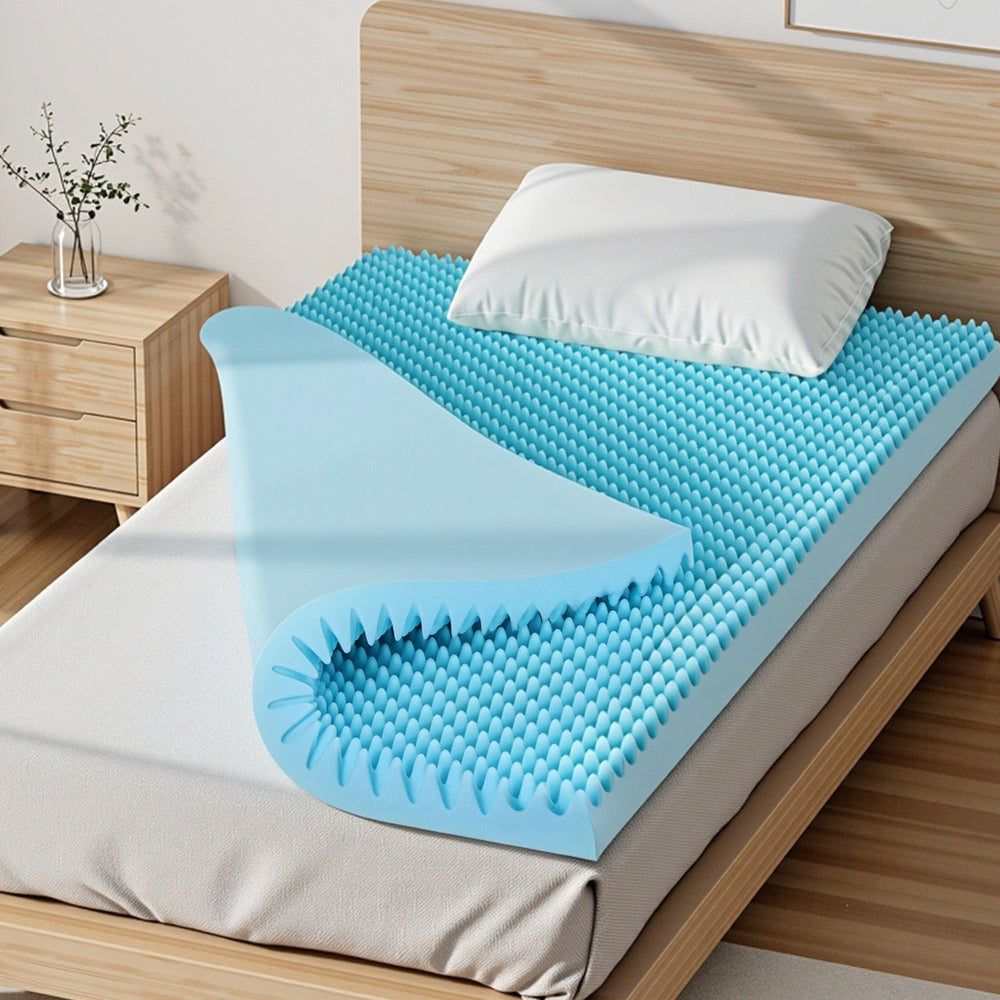Mattress Toppers: Giselle 8cm Memory Foam Mattress Topper Gel Egg Crate Foam Bamboo King Single
