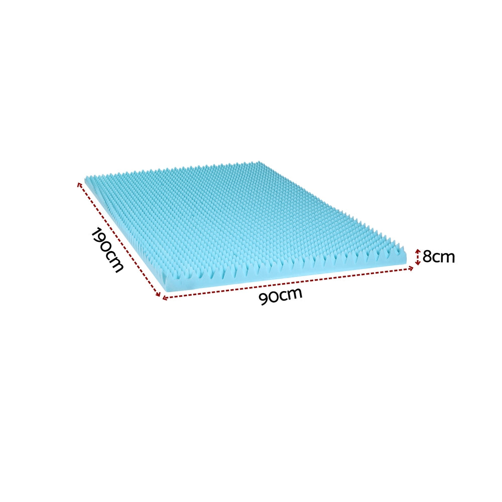 Mattress Toppers: Giselle 8cm Memory Foam Mattress Topper Gel Egg Crate Foam Bamboo Single