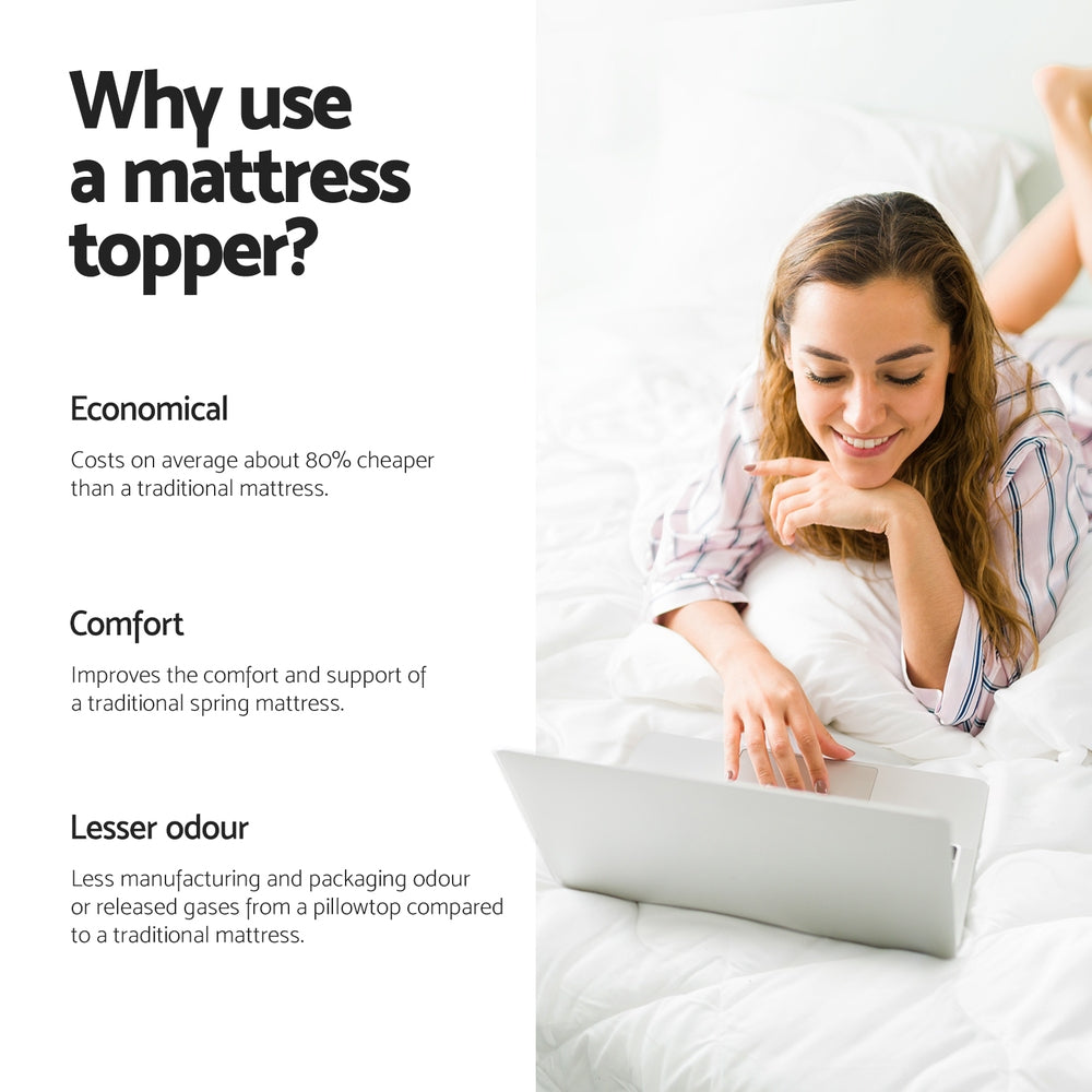Mattress Toppers: Giselle Bedding Memory Foam Mattress Topper Egg Crate 5cm King Single