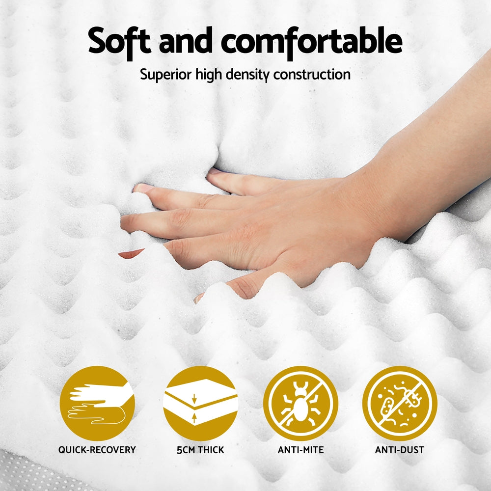 Mattress Toppers: Giselle Bedding Memory Foam Mattress Topper Egg Crate 5cm King Single