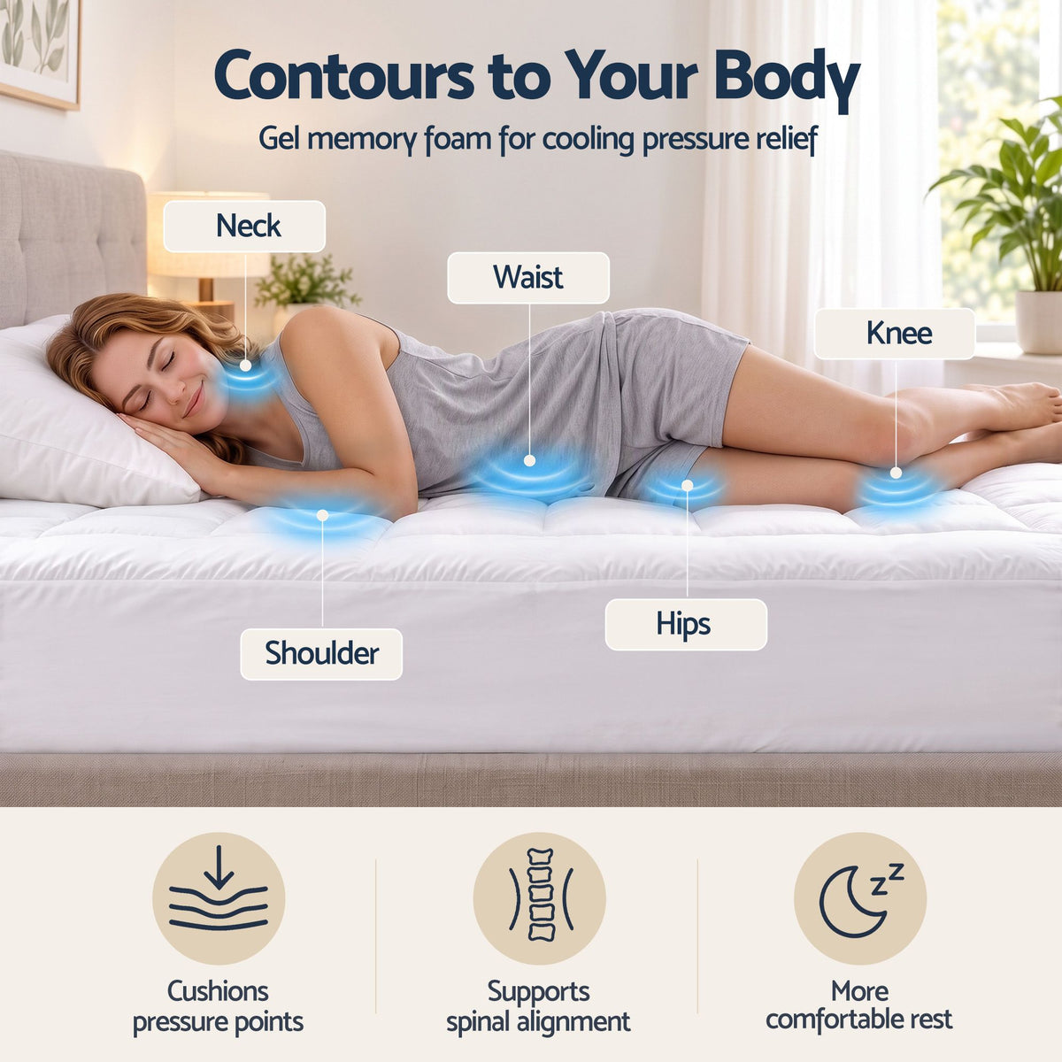 Giselle 5cm King Memory Foam Mattress Topper Pillow Top with Gel Foam