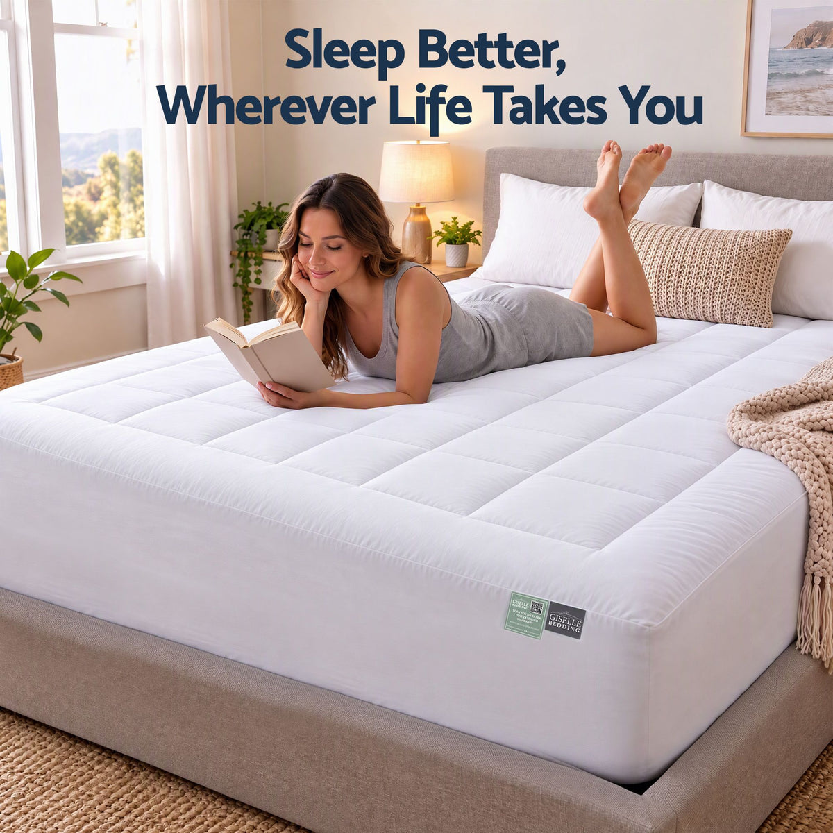 Giselle 8cm King Memory Foam Mattress Topper Pillow Top with Gel Foam