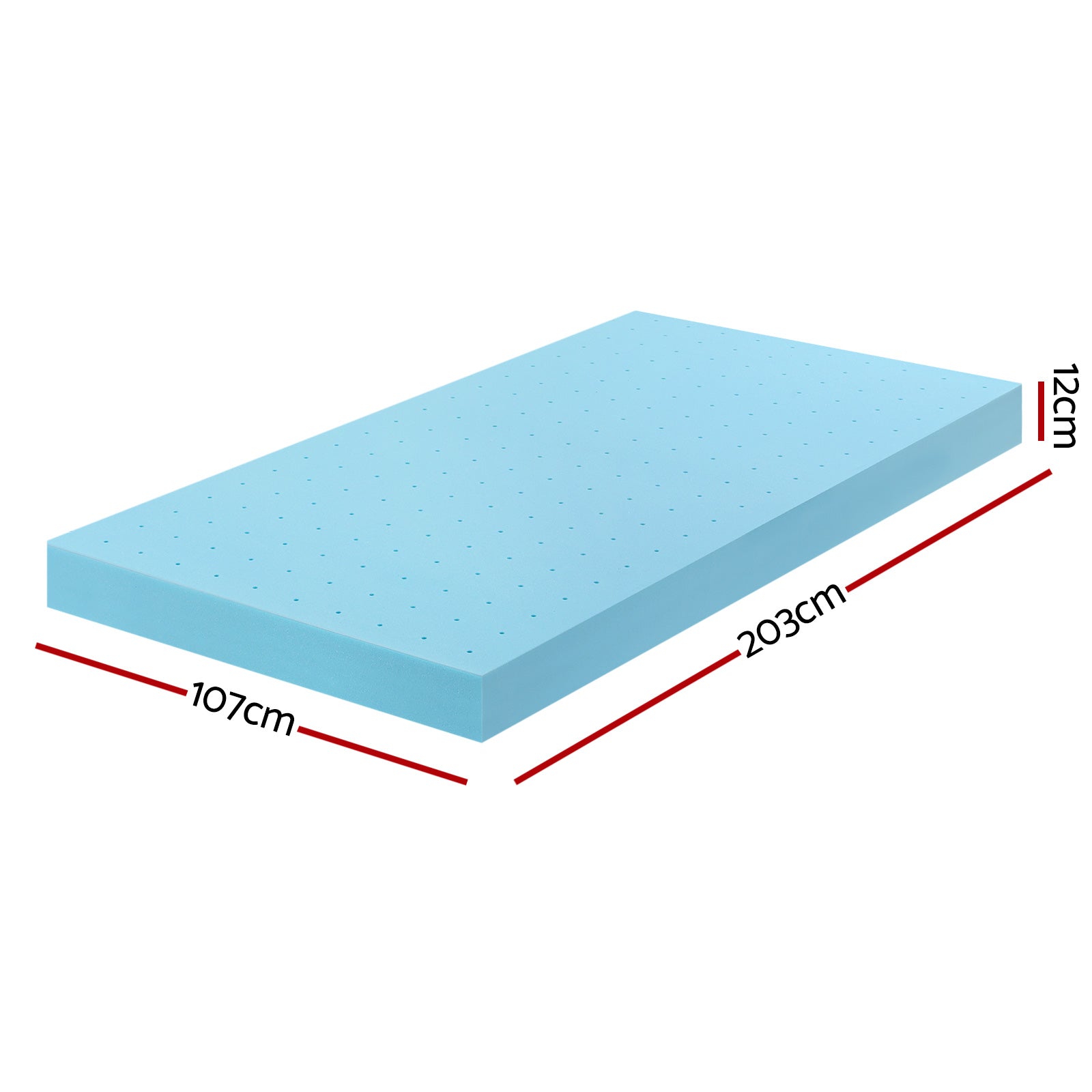 Mattress Toppers: Giselle 12cm Memory Foam Mattress Topper Ventilated Cool Gel Bamboo Cover King Single