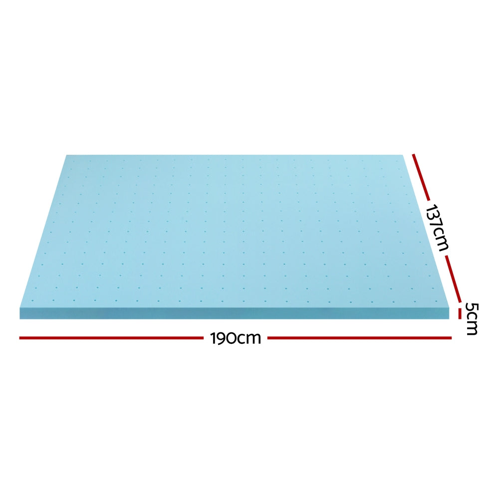Mattress Toppers: Giselle Bedding Memory Foam Mattress Topper Ventilated Cool Gel 5cm Double