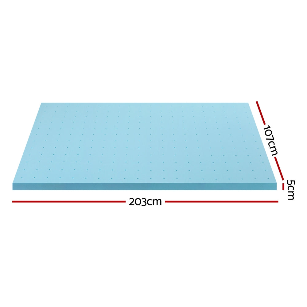 Mattress Toppers: Giselle Bedding Memory Foam Mattress Topper Ventilated Cool Gel 5cm King Single