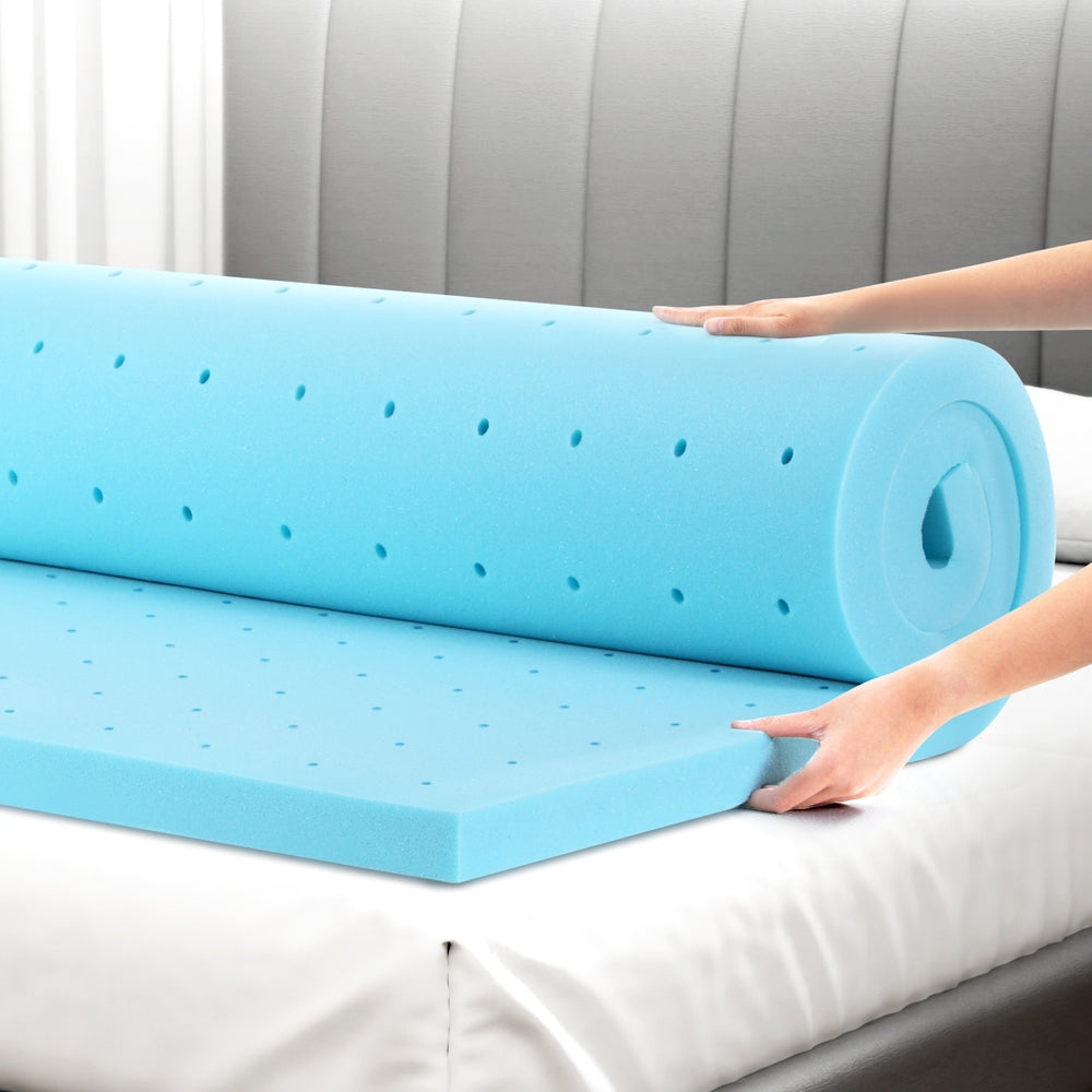 Mattress Toppers: Giselle Bedding Memory Foam Mattress Topper Ventilated Cool Gel 5cm Queen