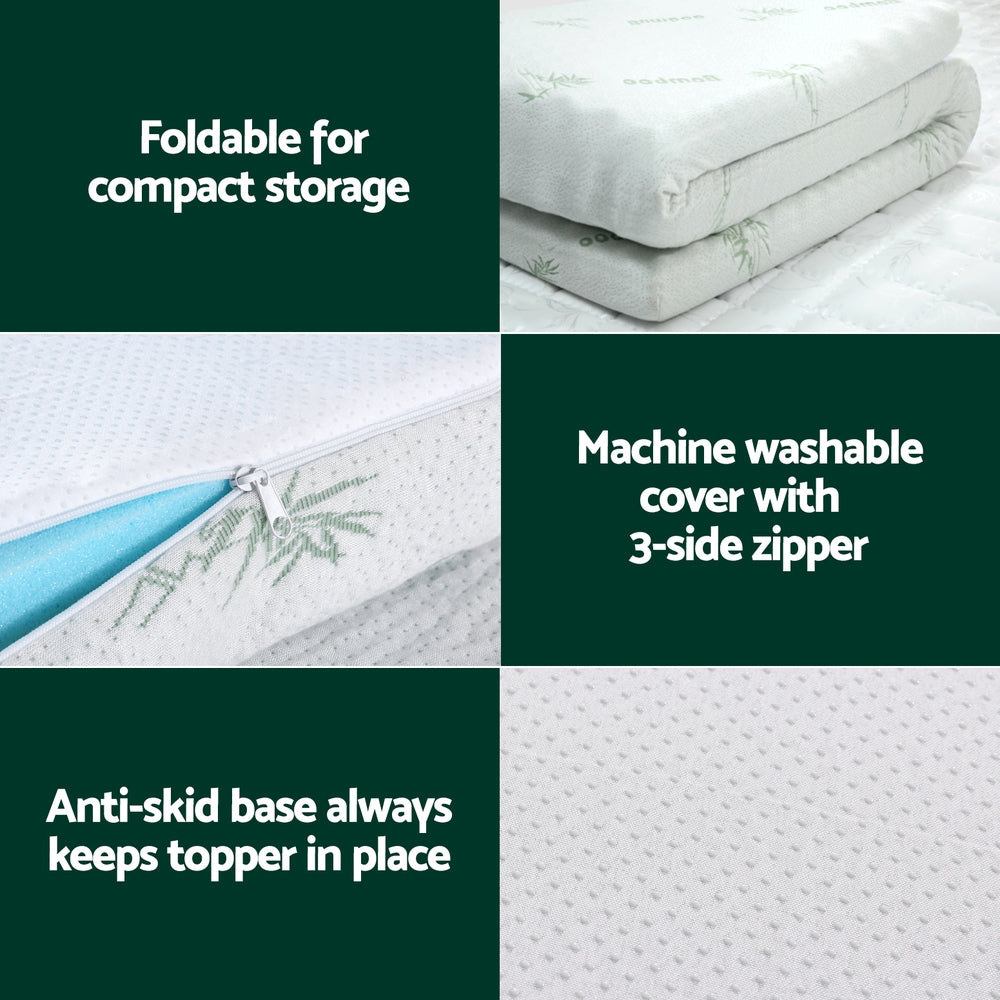 Mattress Toppers: Giselle Bedding Memory Foam Mattress Topper Ventilated Cool Gel 5cm Single