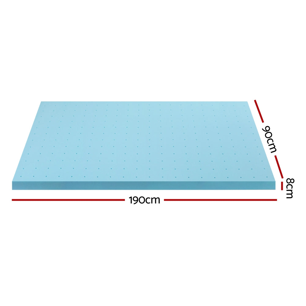 Mattress Toppers: Giselle Bedding Memory Foam Mattress Topper Ventilated Cool Gel 8cm Single