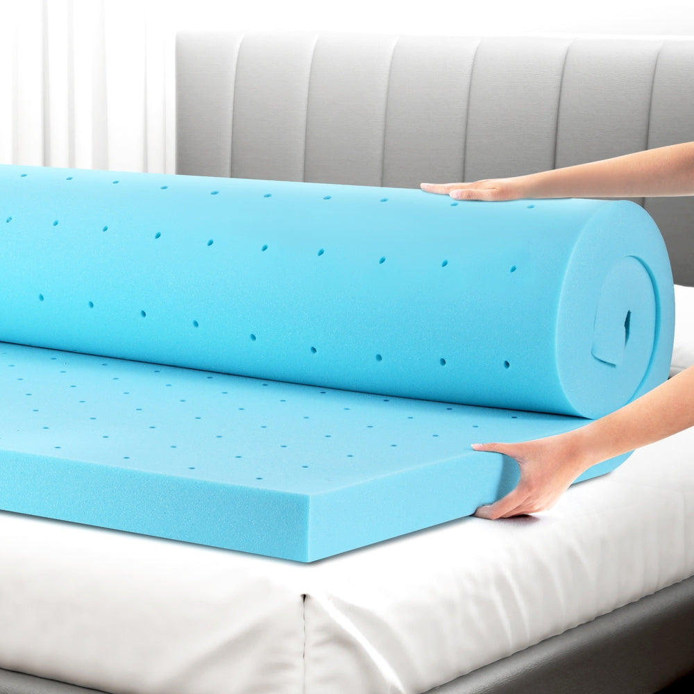 Mattress Toppers: Giselle Bedding Memory Foam Mattress Topper Ventilated Cool Gel 8cm Single