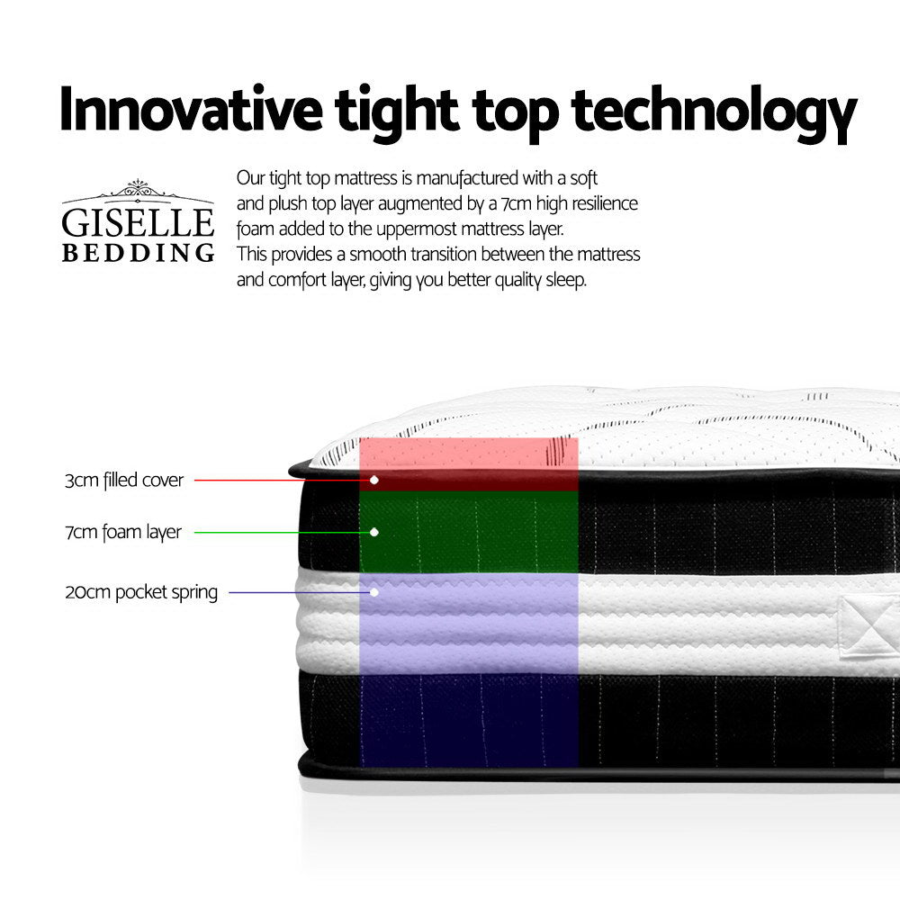 King Size Mattress: Giselle Bedding 30cm Mattress Medium Firm King