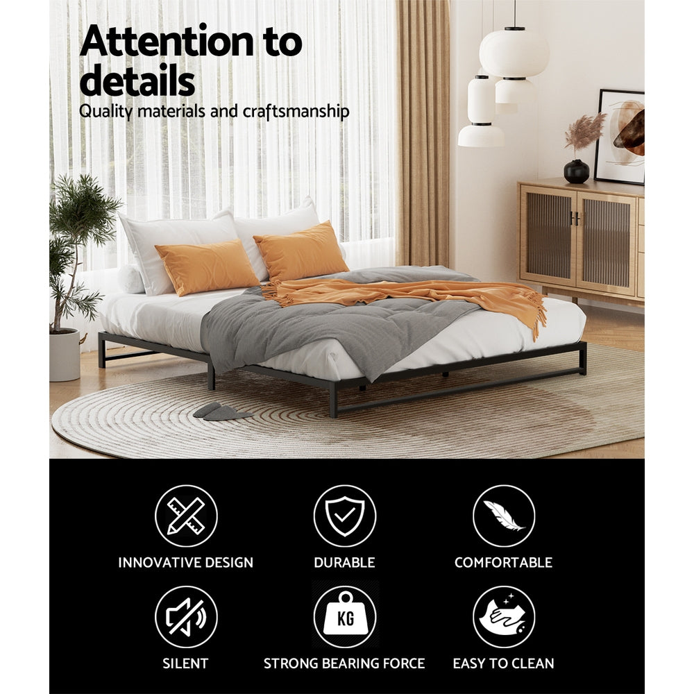 Beds & Bed Frames: Artiss Bed Frame King Size Metal BERU