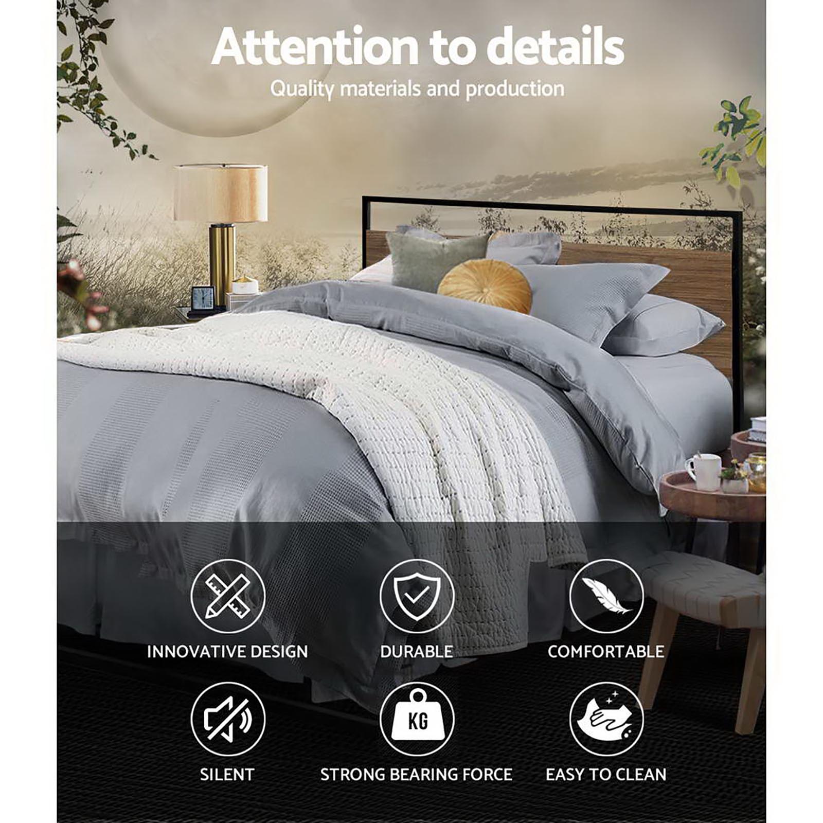 Beds & Bed Frames: Artiss Bed Frame Double Size Metal Bed Frame DANE