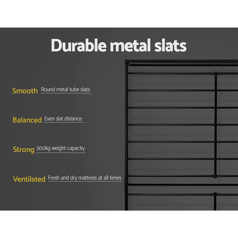 Beds & Bed Frames: Artiss Bed Frame Double Size Metal Bed Frame DANE
