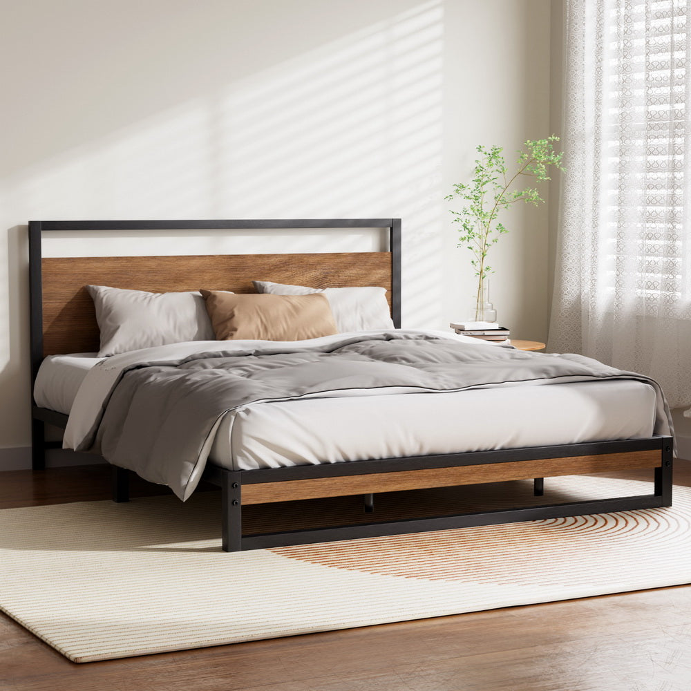 Beds & Bed Frames: Artiss Bed Frame King Size Metal Bed Frame DANE