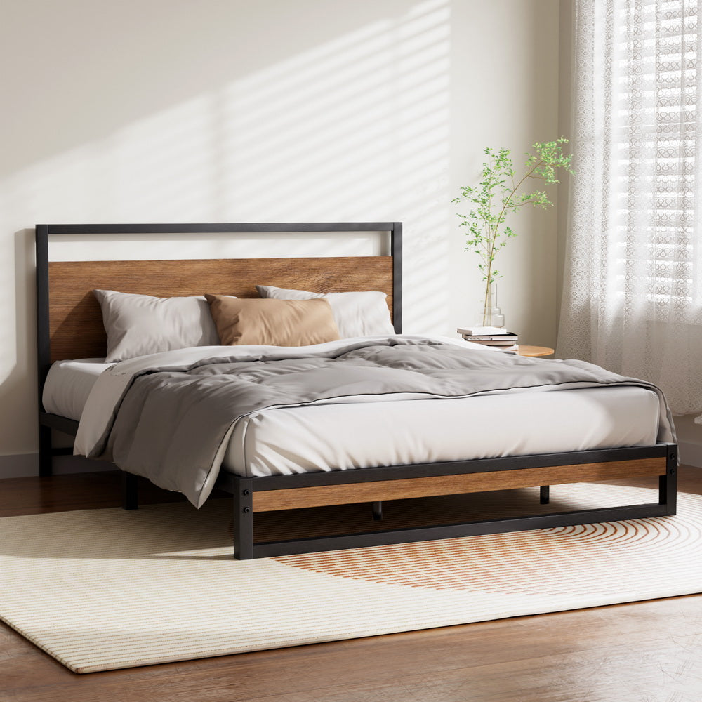 Beds & Bed Frames: Artiss Bed Frame Queen Size Metal Bed Frame DANE