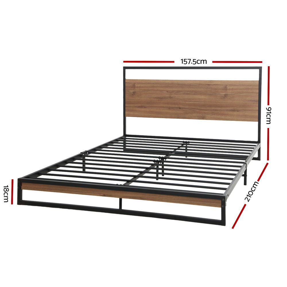 Beds & Bed Frames: Artiss Bed Frame Queen Size Metal Bed Frame DANE