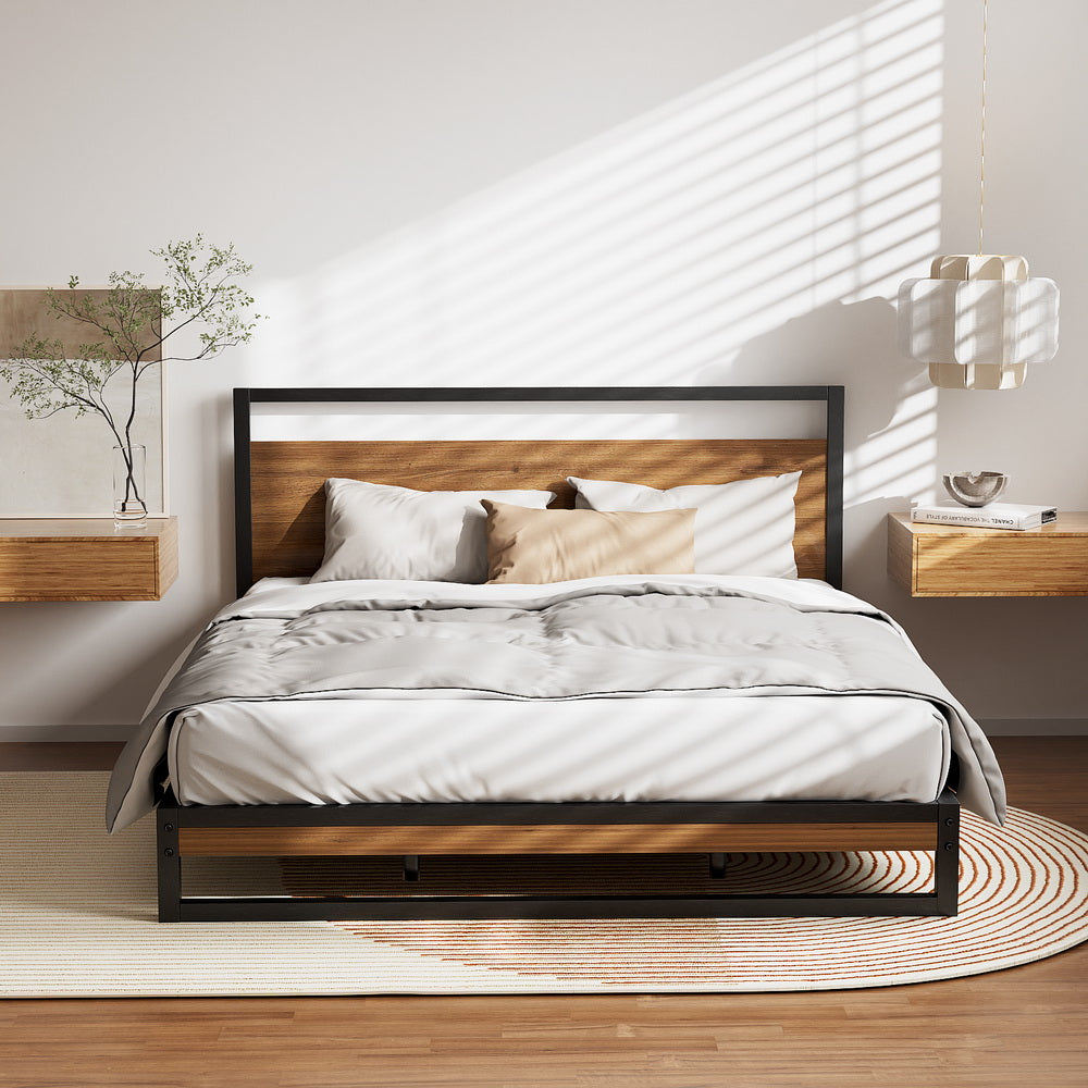 Beds & Bed Frames: Artiss Bed Frame Queen Size Metal Bed Frame DANE