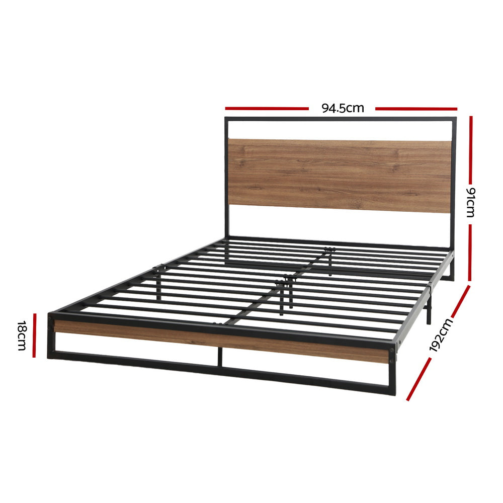 Beds & Bed Frames: Artiss Bed Frame Single Size Metal Bed Frame DANE