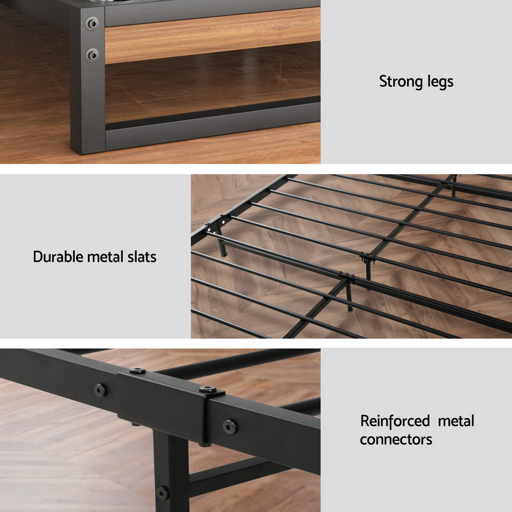 Artiss  Metal Bed Frame Double Size Beds Platform with Mattress