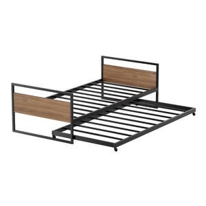 Artiss Bed Frame 2x Single Size Metal Trundle Daybed DEAN