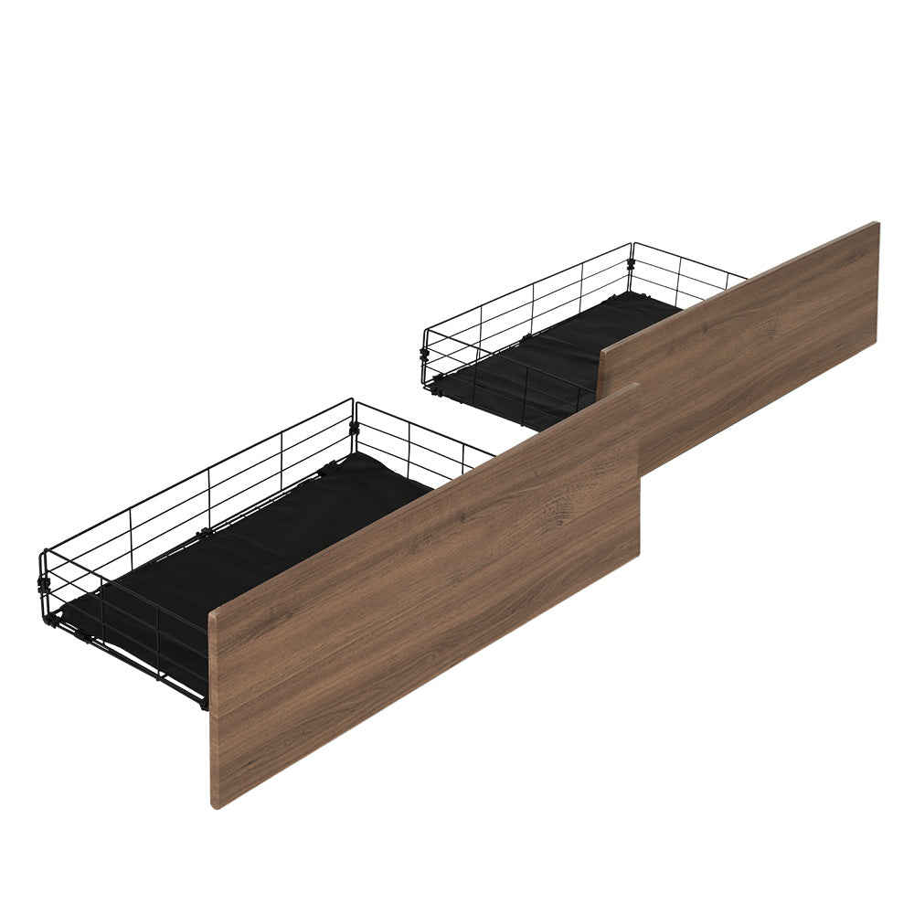 Beds & Bed Frames: Artiss 2x Bed Frame Storage Drawers Trundle Black