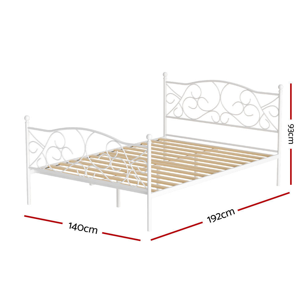 Beds & Bed Frames: Artiss Bed Frame Double Size Metal Bed Frame GROA