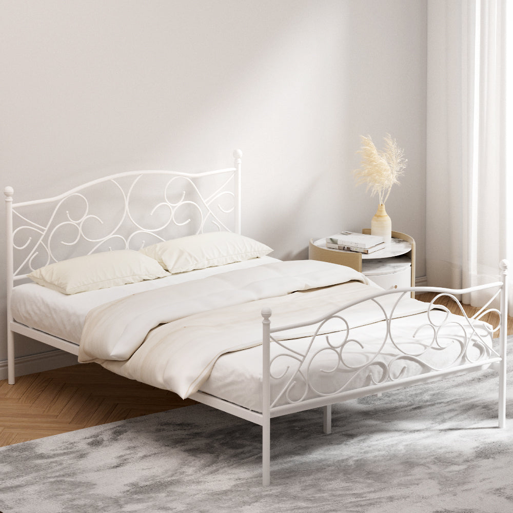 Beds & Bed Frames: Artiss Bed Frame Double Size Metal Bed Frame GROA