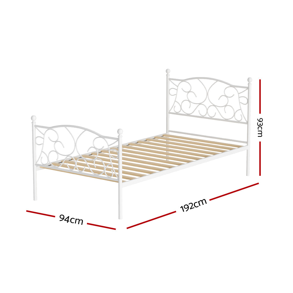 Beds & Bed Frames: Artiss Bed Frame Single Size Metal Bed Frame GROA