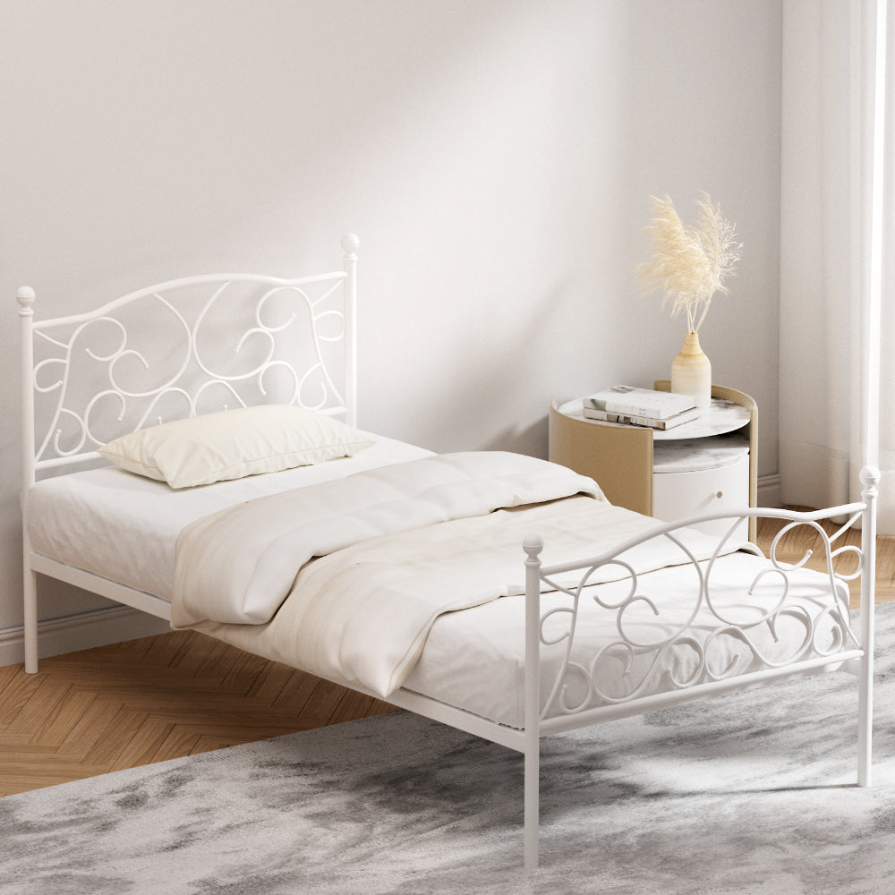 Beds & Bed Frames: Artiss Bed Frame Single Size Metal Bed Frame GROA