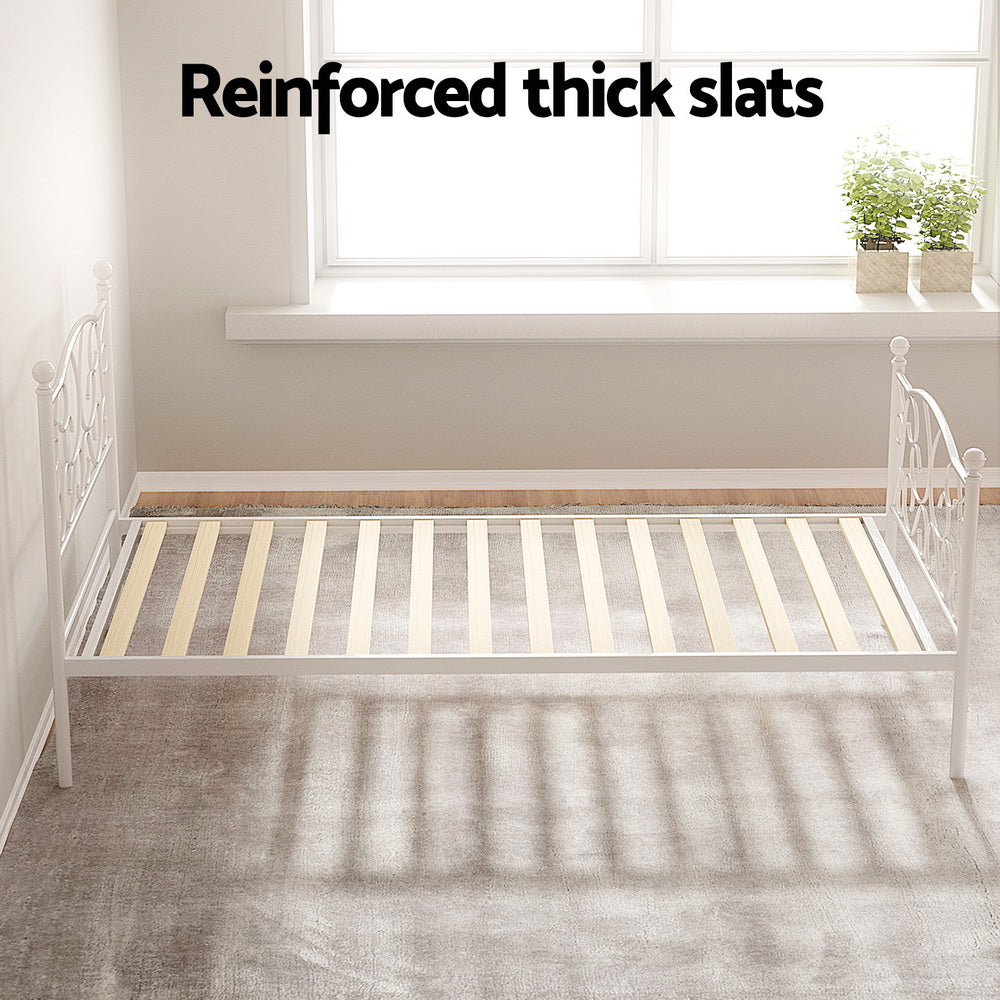 Beds & Bed Frames: Artiss Bed Frame Single Size Metal Bed Frame GROA