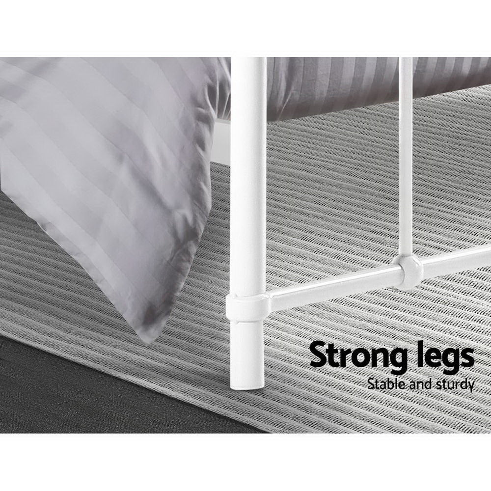 Beds & Bed Frames: Artiss Bed Frame Metal Bed Frame LEO - Double (White)