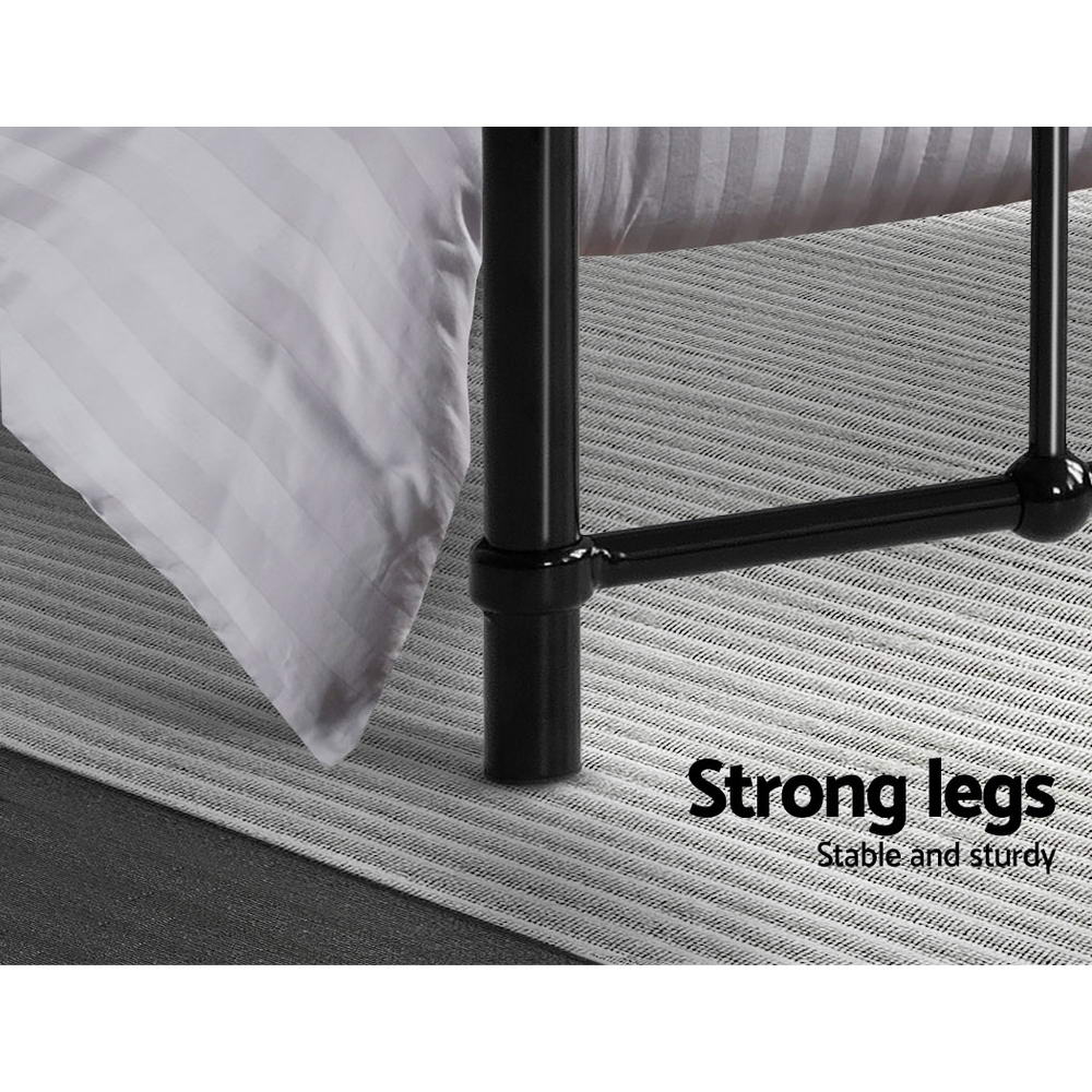 Beds & Bed Frames: Artiss Bed Frame Metal Bed Frame LEO - King Single(Black)