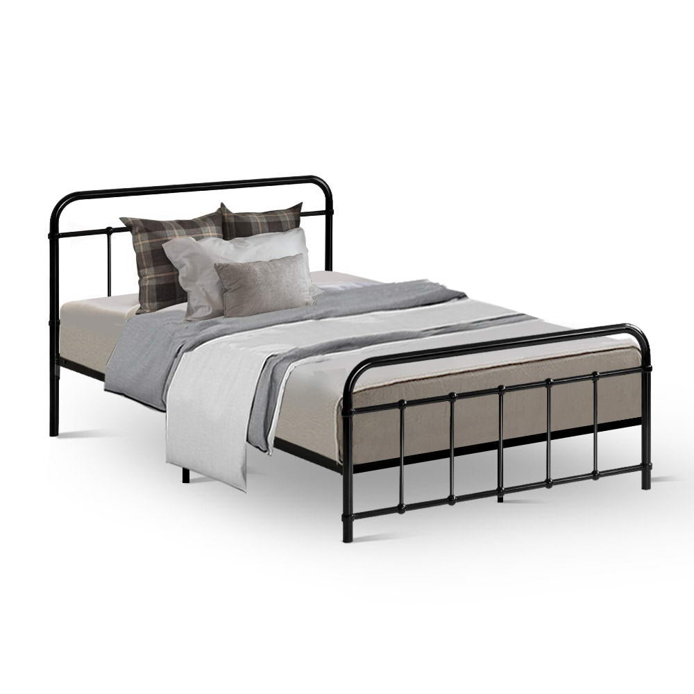 Beds & Bed Frames: Artiss Bed Frame Metal Bed Frame LEO - King Single(Black)