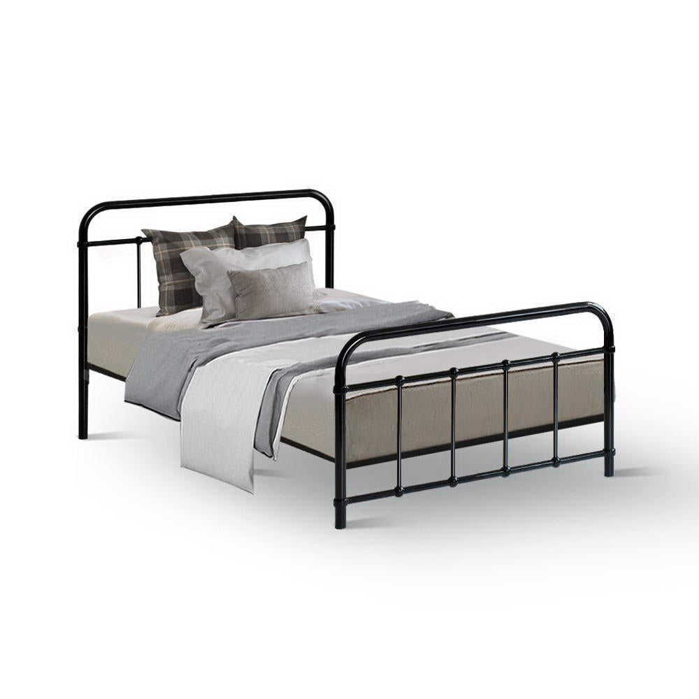 Beds & Bed Frames: Artiss Bed Frame Metal Bed Frame LEO - Single (Black)