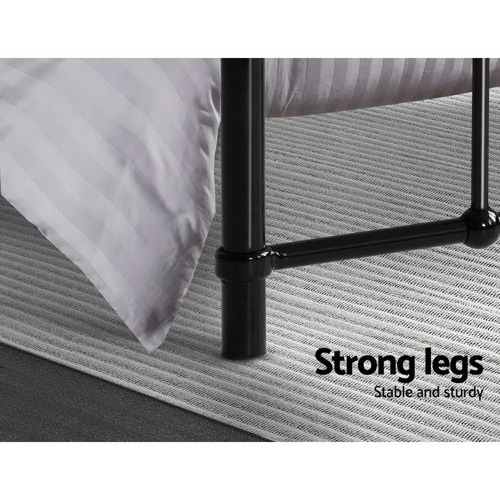 Beds & Bed Frames: Artiss Bed Frame Metal Bed Frame LEO - Single (Black)