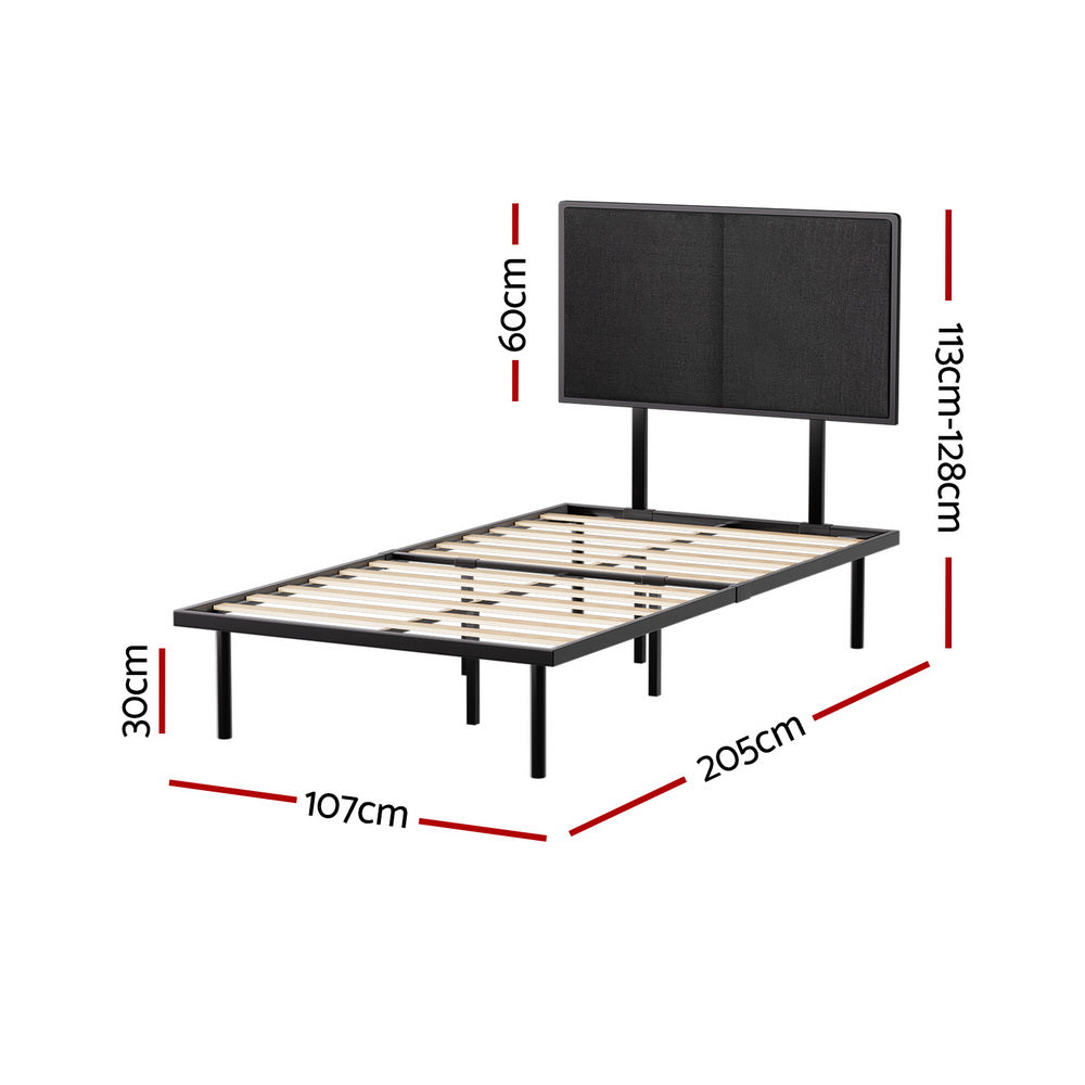 Beds & Bed Frames: Artiss Bed Frame King Single Size Metal Frame NOE