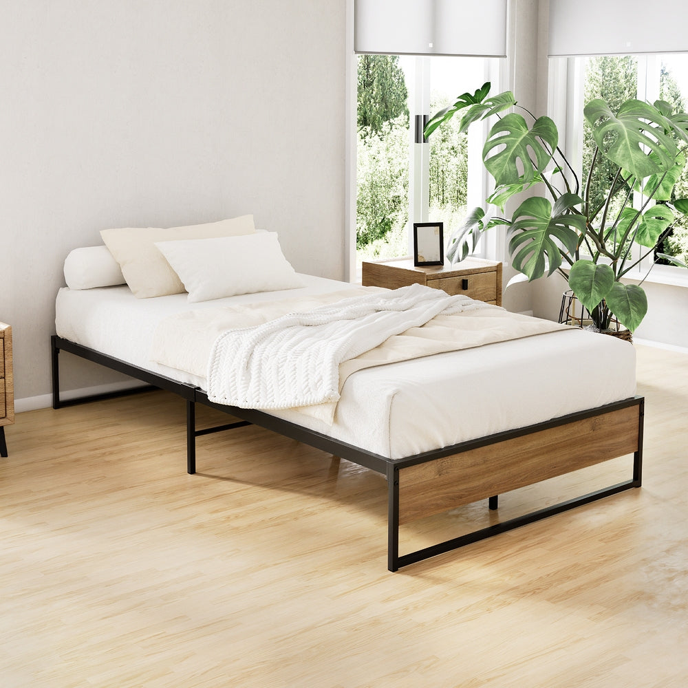 Beds & Bed Frames: Artiss Bed Frame Metal Bed Frame Bed Base OSLO - King Single