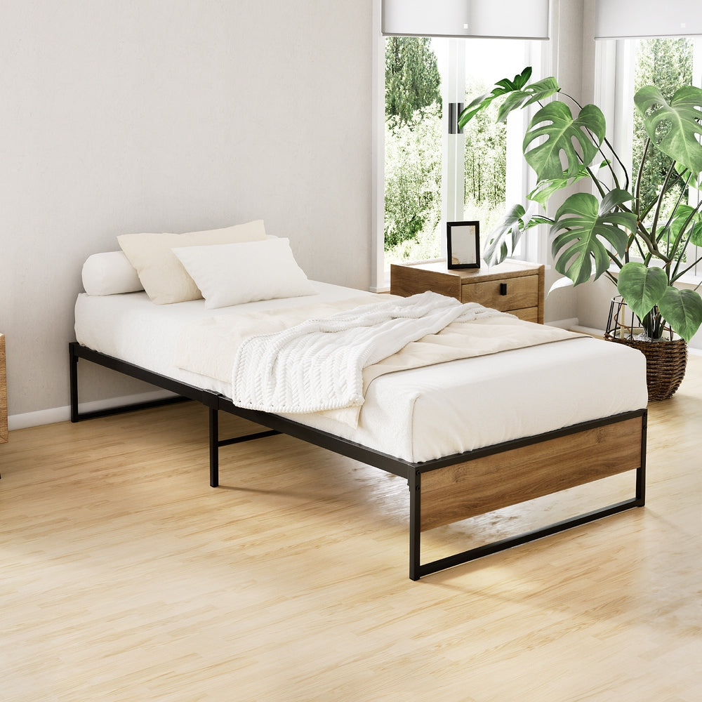 Beds & Bed Frames: Artiss Bed Frame Metal Bed Frame Bed Base OSLO - Single